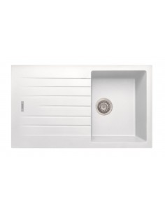 Clearwater Tivoli D100S Polar White Granite Kitchen Sink & Waste TIVD100SPO 2