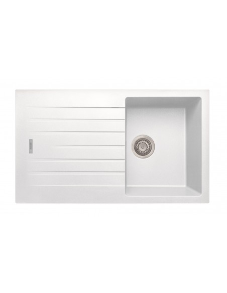 Clearwater Tivoli D100S Polar White Granite Kitchen Sink & Waste TIVD100SPO
