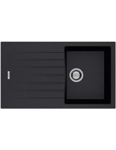 Clearwater Tivoli D100S Onyx Black Granite Kitchen Sink & Waste TIVD100SON 2