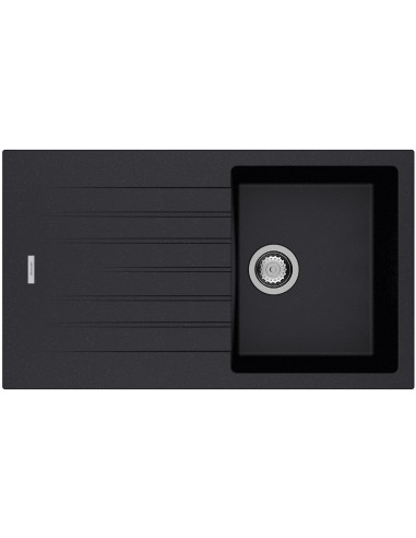 Clearwater Tivoli D100S Onyx Black Granite Kitchen Sink & Waste TIVD100SON