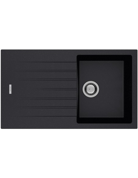 Clearwater Tivoli D100S Onyx Black Granite Kitchen Sink & Waste TIVD100SON