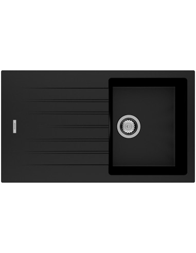 Clearwater Tivoli D100S Nero Black Granite Kitchen Sink & Waste TIVD100SNE