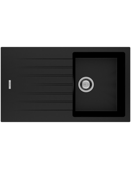 Clearwater Tivoli D100S Nero Black Granite Kitchen Sink & Waste TIVD100SNE