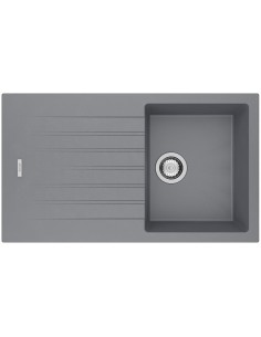 Clearwater Tivoli D100S Croma Grey Granite Kitchen Sink & Waste TIVD100SCR 2