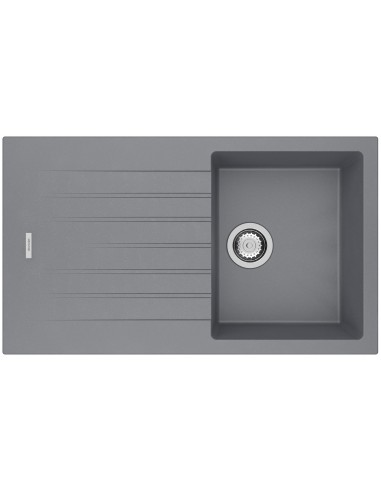 Clearwater Tivoli D100S Croma Grey Granite Kitchen Sink & Waste TIVD100SCR