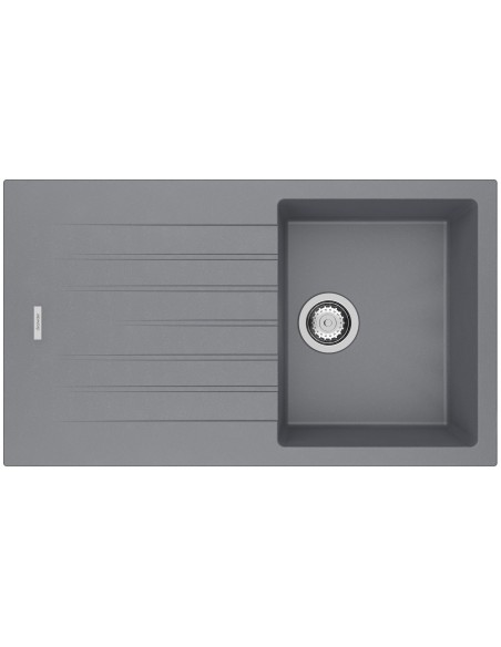 Clearwater Tivoli D100S Croma Grey Granite Kitchen Sink & Waste TIVD100SCR