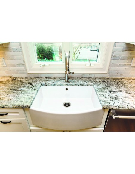 Shaws Waterside Kitchen Sink 60cm Curved Apron Front Ceramic Belfast SCWT595