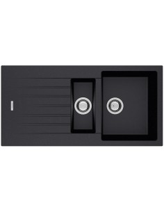 Clearwater Tivoli D150 Onyx Black Quarsil Granite Kitchen Sink & Waste TIVD150ON 2
