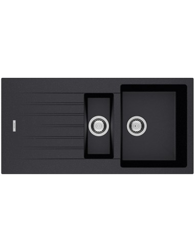 Clearwater Tivoli D150 Onyx Black Quarsil Granite Kitchen Sink & Waste TIVD150ON
