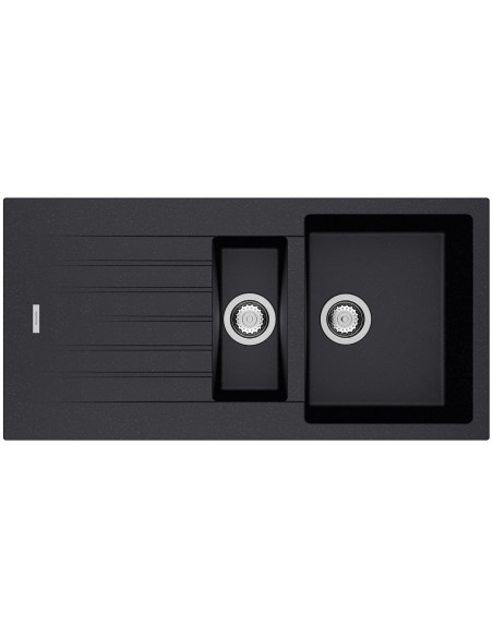 Clearwater Tivoli D150 Onyx Black Quarsil Granite Kitchen Sink & Waste TIVD150ON