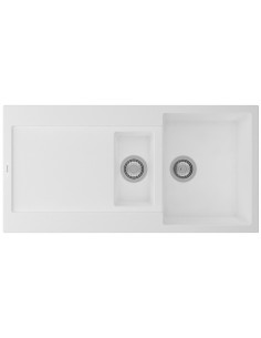Clearwater Tivoli D150 Polar White Granite Kitchen Sink & Waste TIVD150PO 2
