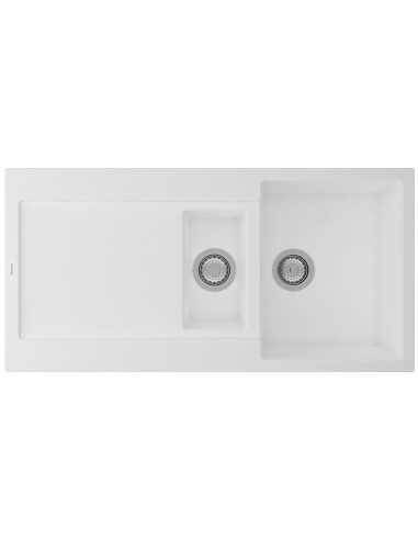 Clearwater Tivoli D150 Polar White Granite Kitchen Sink & Waste TIVD150PO