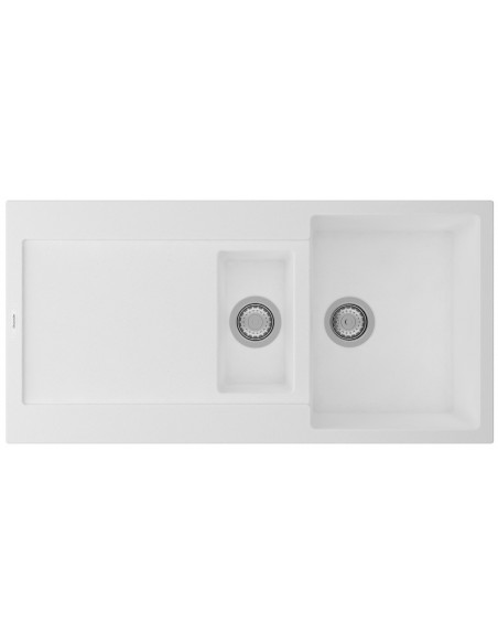 Clearwater Tivoli D150 Polar White Granite Kitchen Sink & Waste TIVD150PO