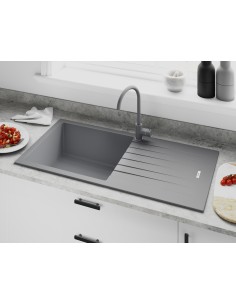 Clearwater Tivoli Kitchen Sink Croma Quarsil Granite 1.0 Bowl Waste  TIVD100LCR