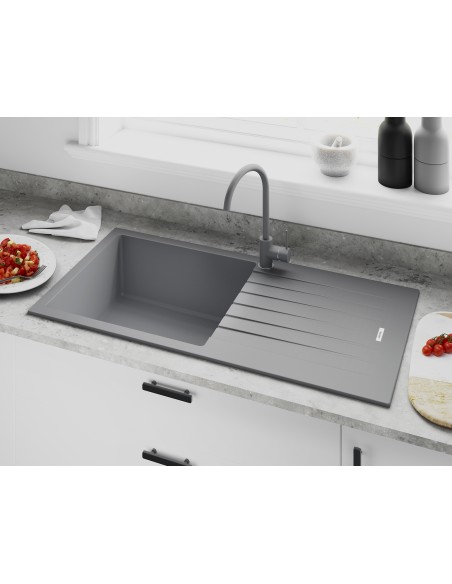 Clearwater Tivoli Kitchen Sink Croma Quarsil Granite 1.0 Bowl Waste  TIVD100LCR