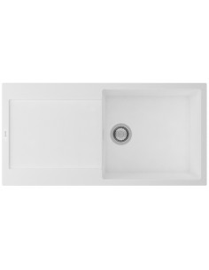 Clearwater Tivoli Kitchen Sink 1.0 Bowl Granite Quarsil Polar White TIVD100LPO 2
