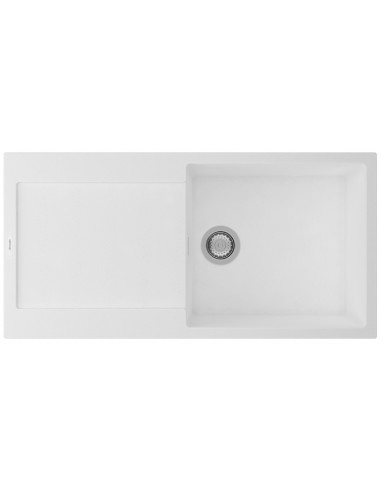Clearwater Tivoli Kitchen Sink 1.0 Bowl Granite Quarsil Polar White TIVD100LPO