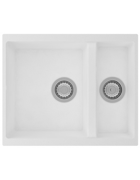 Clearwater Siena N150 Polar White Granite Kitchen Sink Waste & Plumb SIEN150PO