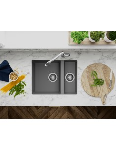 Clearwater Siena Granite Croma Grey Kitchen Sink 1.5 Waste & Plumbing SIEN150CR