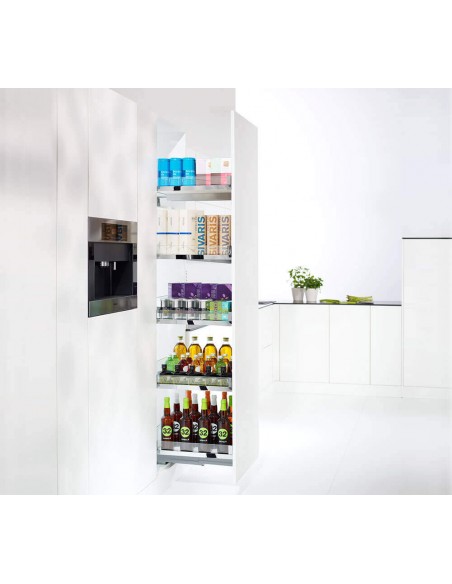 300mm Kessebohmer Convoy Chrome Glass Tall Kitchen Larder KCONVOY300