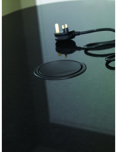 EVOline Pop-Up Worktop Socket X2 USB Chargers & UK Plugs Black Top 1593 1041 5601
