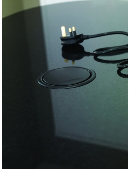 EVOline Pop-Up Worktop Socket X2 USB Chargers & UK Plugs Black Top 1593 1041 5601