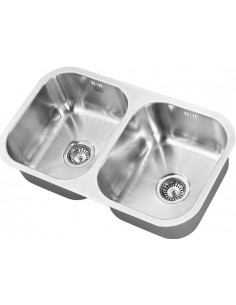 1810 Etro 340/340 Kitchen Sink ED/3434/U/MS/105 Stainless steel equal double bowls