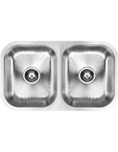 1810 Etro 340/340 Kitchen Sink ED/3434/U/MS/105 Stainless steel equal double bowls