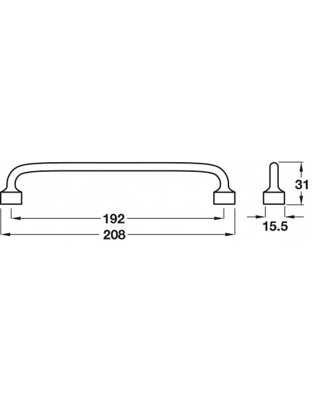Scope Pewter Door Handle Round Bar 192 x 208mm