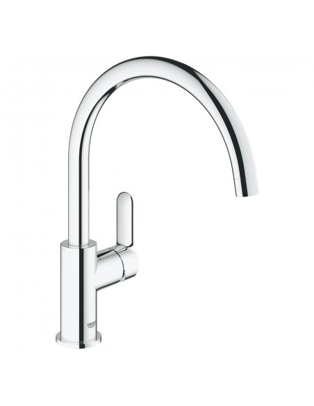 Grohe BauEdge 31367, Polished chrome side lever, 360 degree swivel spout