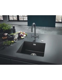 Grohe K700 Kitchen Sink 1.0 Bowl Black Granite Inset / Undermount 57041490 2