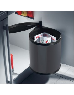 Hailo Mono Auto Open Lid 15L Kitchen Waste Bin Hinged Door Dark Grey 50212529