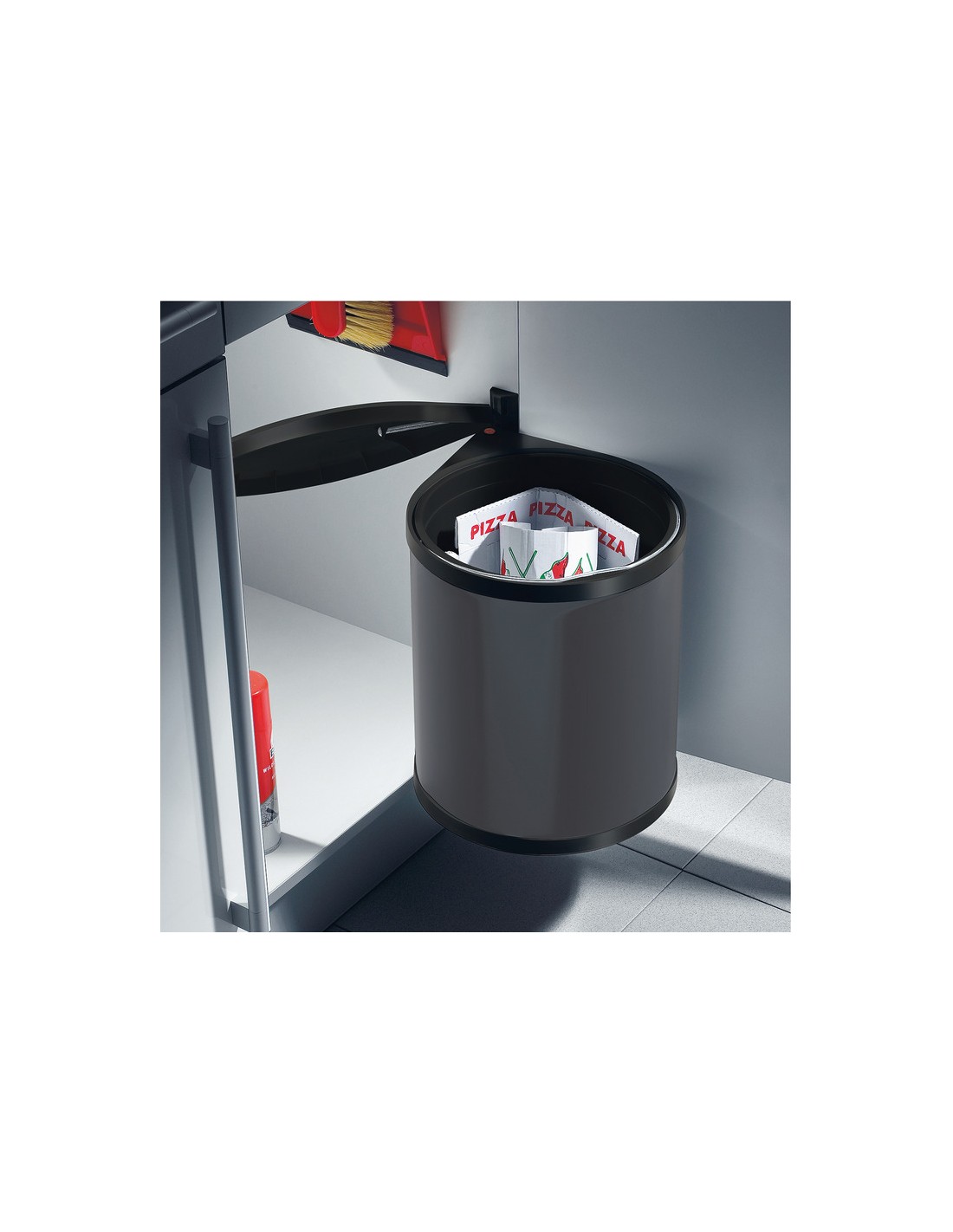 Hailo Kitchen Waste Bin Mono Auto Opening 15L Ultra modern Blackl 5025029