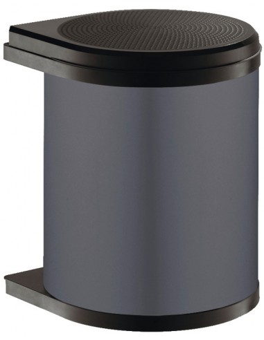 Hailo Mono Auto Open Lid 15L Kitchen Waste Bin Hinged Door Dark Grey 50212529