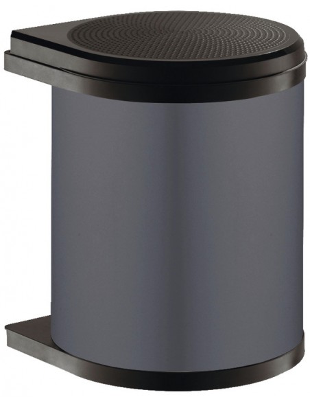 Hailo Mono Auto Open Lid 15L Kitchen Waste Bin Hinged Door Dark Grey 50212529