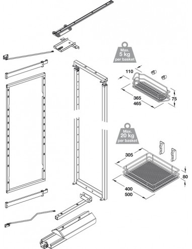 600mm VS TAL Gate Pro Swing Pantry Mesh Kitchen Tall Storage 1700/1950 54958043