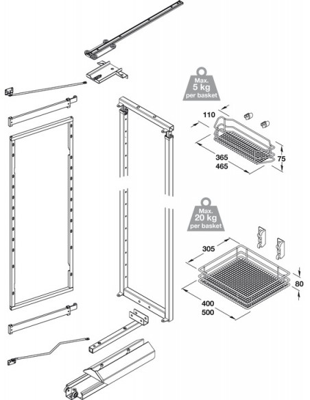 600mm VS TAL Gate Pro Swing Pantry Mesh Kitchen Tall Storage 1700/1950 54958043