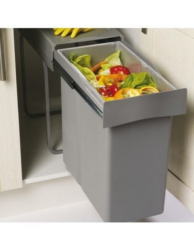 300mm Kitchen Waste Bin 40L Pull-Out Unit Single Container Hinged Door Gollinucci 294GY