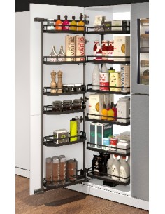 500mm Tandem Larder Kessebohmer Tall Kitchen 1700mm Anthracite Style KSATLF500A