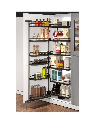 500mm Tandem Larder Kessebohmer Tall Kitchen 1700mm Anthracite Style KSATLF500A