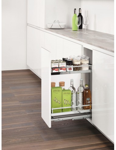 Kessebohmer 300mm Base Pull-Out Style Kitchen Chrome Dispensa Storage KASBP300SC