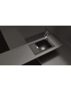 Schock Mono D100XS Large bowl kitchen sink, small compact drainer, Puro Crustadur 2