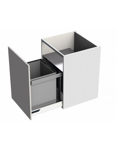450mm Tecnoinox P-One King Waste Bin Single 55L Blum Legrabox Drawer KSBINTLP1.450.55.GR