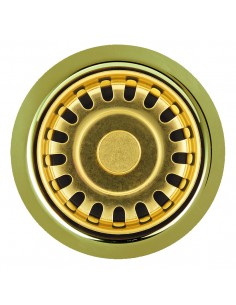 60mm Waste Plug Gold Basket Strainer Kitchen Sink Outlet 70mm Flange W60G