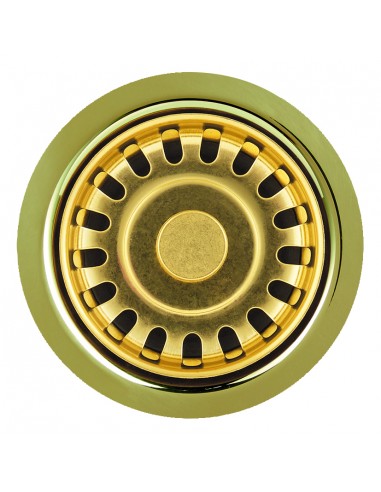 60mm Waste Plug Gold Basket Strainer Kitchen Sink Outlet 70mm Flange W60G