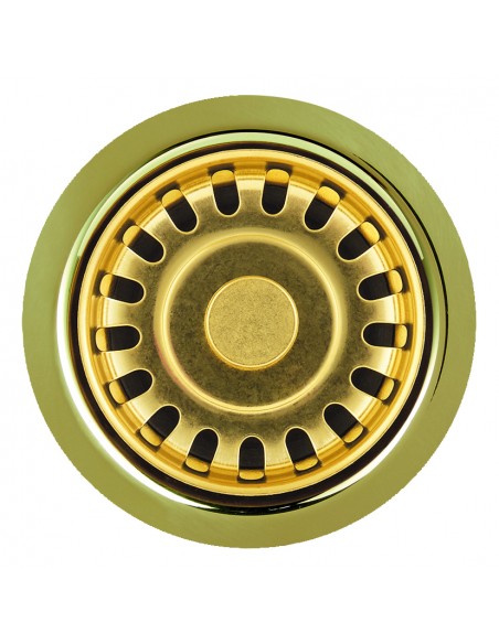 60mm Waste Plug Gold Basket Strainer Kitchen Sink Outlet 70mm Flange W60G