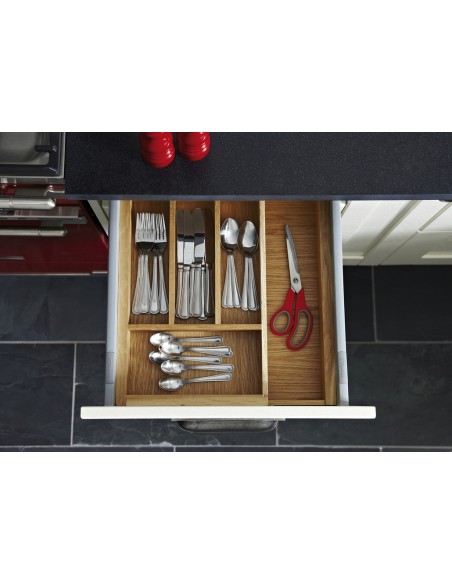 Expandable Wooden Cutlery Tray Insert Adjustable Beech Kitchen Drawers  Organiser