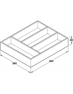 Solid Beech Cutlery Tray Kitchen Drawer Insert 360 Wide x 400mm Depth 55732325 2