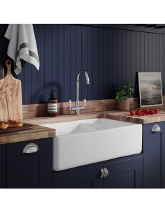 800mm Thomas Denby Suffolk Butler Kitchen Sink Ceramic 1.5 Bowl TSU800 2