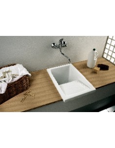 Thomas Denby Laundry Sink Kitchen Ceramic White FREE Clicker Waste CLS